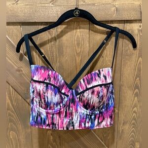 Torrid Pink and Black Women's Swim Top